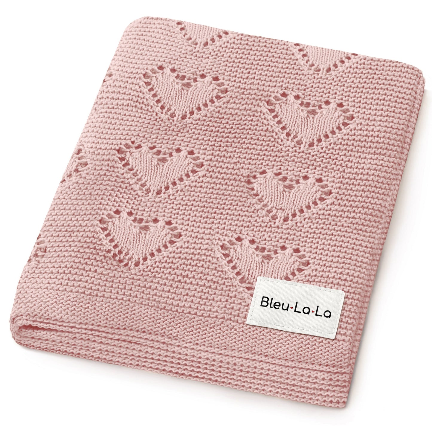100% Cotton Luxury Knit Heart Swaddle Baby Blanket