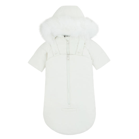 Pramie Ivory Baby Snowsuit 3M–6M | Cozy Winter Outerwear for Infants