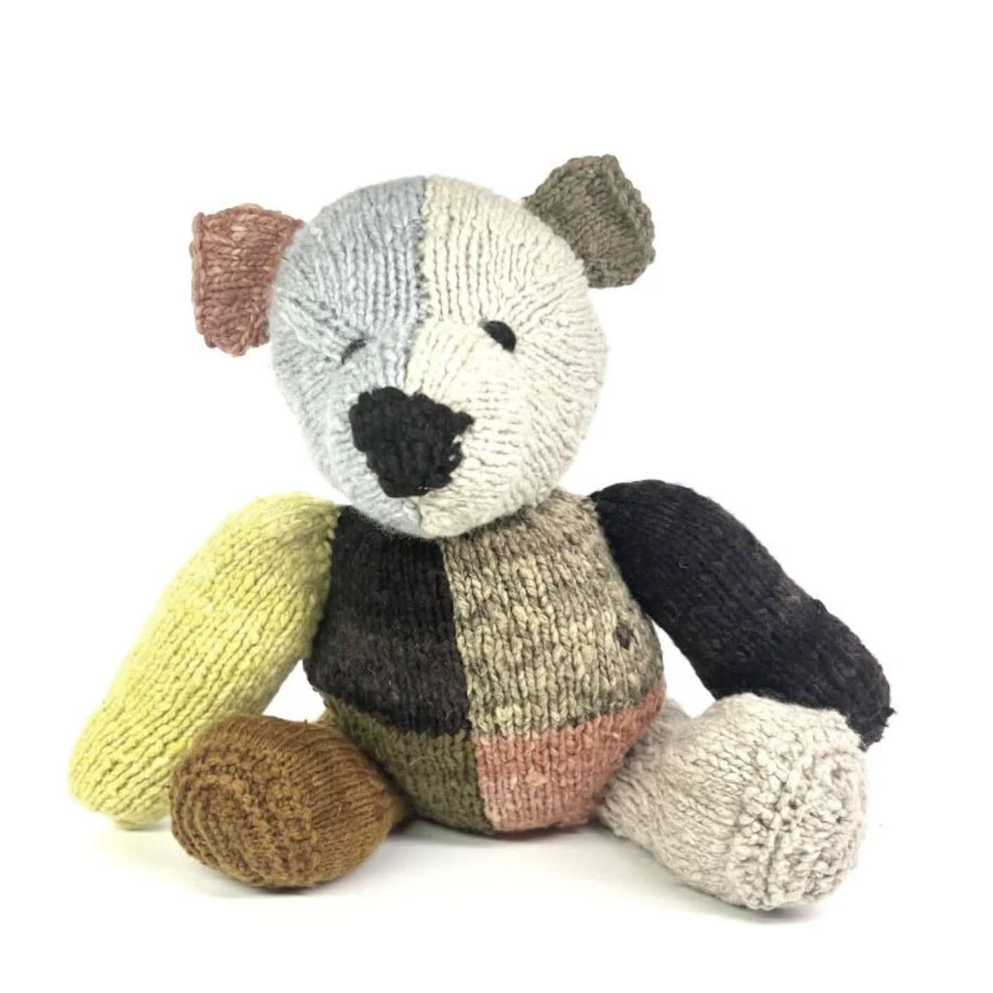 Wool Knit Buddy  | Dee the Patchwork Bear