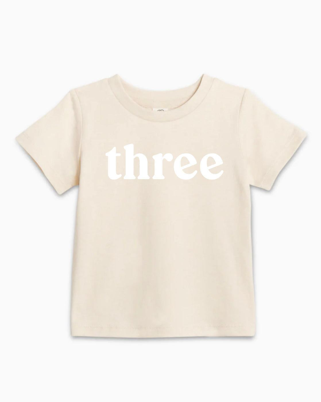 Three Birthday Girl & Boy Organic Cotton Kids T-Shirt – Serif 3rd Birthday Baby & Youth Tee