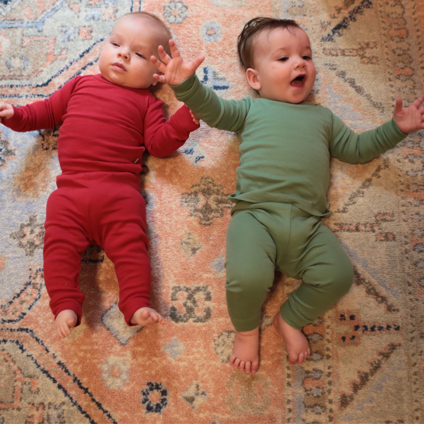 baby pajamas | Basil Green