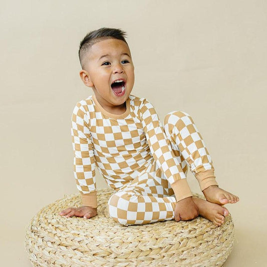 Golden Coast Check 2pc Bamboo Pajamas