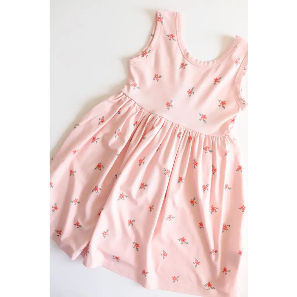 Bamboo Adventure Twirl Dress in Pink with Floral Prints