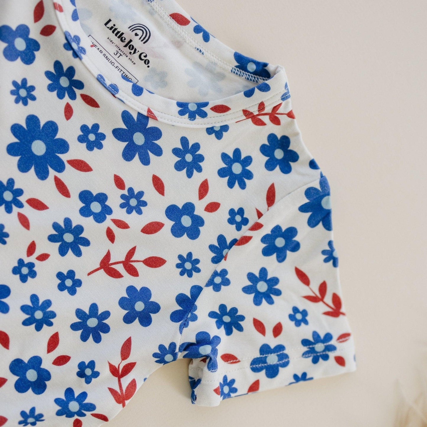 Red White & Blooms 2pc Bamboo Pajamas *4T left